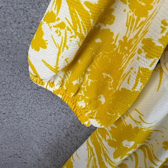 Lane Bryant golden yellow floral faux wrap dress size 18 preowned - Picture 5 of 11